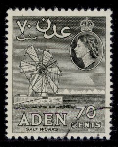 ADEN QEII SG83a, 70c brownish grey, FINE USED. Cat £13.