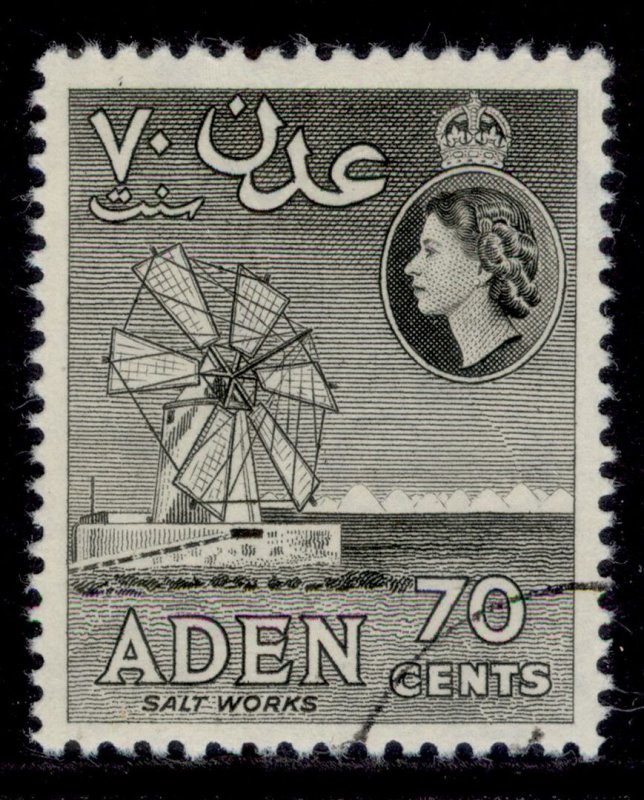 ADEN QEII SG83a, 70c brownish grey, FINE USED. Cat £13.