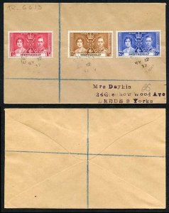 Montserrat 1937 Coronation on a Cover