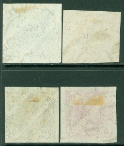 EDW1949SELL : AUSTRIA 1901 Sc #P11a-14a Cplt set w/varnish bars. XF Used Cat $97