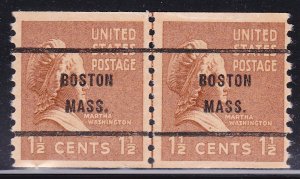 Precancel - Boston, MA - PSS 840-61 Coil Line Pair - No Gum