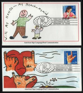 #2783-2784 29c American Sign Language, Mystic FDC **ANY 5=FREE SHIPPING**