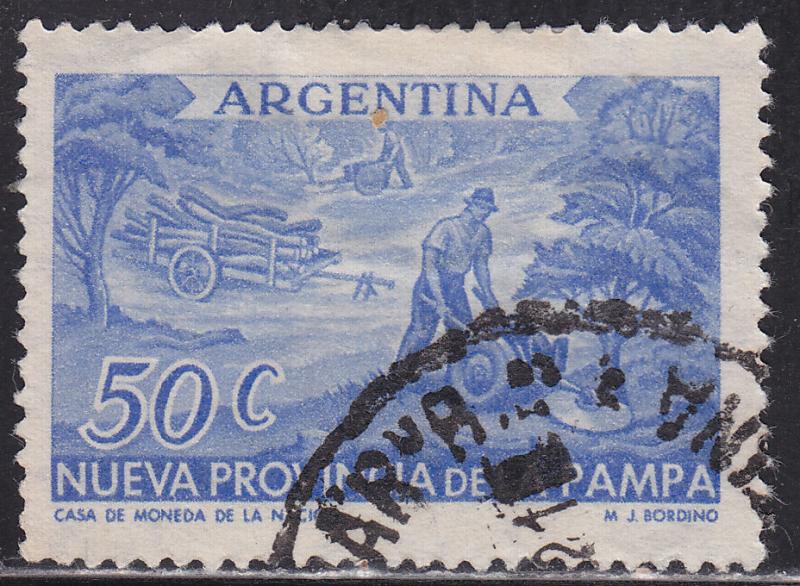 Argentina 654 Felling Trees in La Pampa 1956