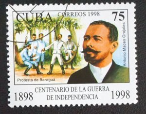 Cuba Sc# 3981  WAR FOR INDEPENDENCE  75c  ANTONIO MACEO  1998   used / cto