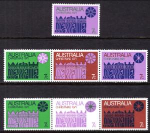 Australia 508a-508g Christmas MNH VF