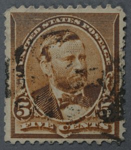 United States #223 Used VF Chocolate Light Cancel Clen Paper