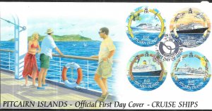 Pitcairn Islands #531-534  Cruise Ships on cover (FDC)  CV $12.00