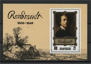 NORTH KOREA, REMBRANDT, SOUVENIR SHEET 1983