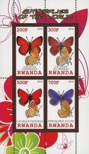 Butterfly Stamp Lycaena Phoebus Insect Souvenir Sheet of 4 Stamps MNH