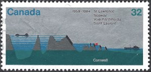 Canada #1015 32¢ Seaway Locks (1984). Used.