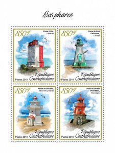 Central African Rep 2019 MNH Lighthouses Stamps Port Dalhousie Lighthouse 4v M/S