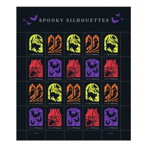 2019 55c Spooky Silhouettes, Halloween, Sheet of 20 Scott 5420-5423 Mint VF NH