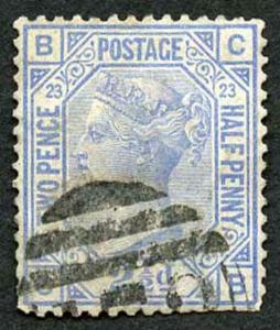 SG157 2 1/2d Blue wmk Crown Plate 23 Cat 32 Pounds