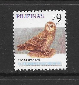 BIRDS - PHILIPPINES #3126 OWL  MNH