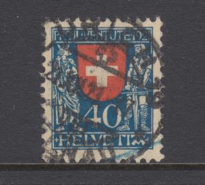 Switzerland Sc B20 used 1921 40c blue & red Semi-Postal F-VF