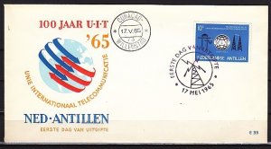 Netherlands Antilles. Scott cat. 291. I.T.U. Centenary. First day cover. ^