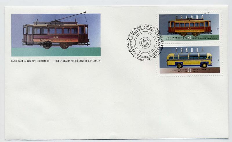 Canada First day cover #1527e-f, Historic Vehicles