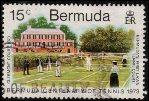 Bermuda 305 - Used - 15c First Tennis Court, Pembroke, 1873 (1973) (cv $0.90)