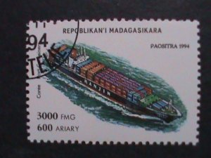 MADAGASCAR -1994  SC# 1248-54 MODERN SHIPS- USED STAMPS-HARD TO FIND VERY FINE