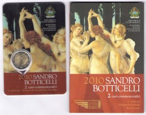 2010 Republic of San Marino - Sandro Boticelli 2 euro - FDC