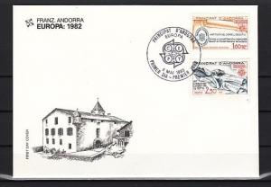 Andorra, Fr, Scott cat. 294-295. Europa issue. First day cover. ^