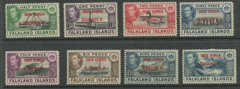 Falkland Is Dep.- Scott 3L1 - 3L8 - South Georgia - 1944 - MVLH - Set of 8 Stamp