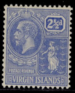 BRITISH VIRGIN ISLANDS GV SG93, 2½d pale bright blue, NH MINT.