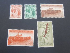 Papua New Guinea 1958 Sc 140-41,144-46 MNH