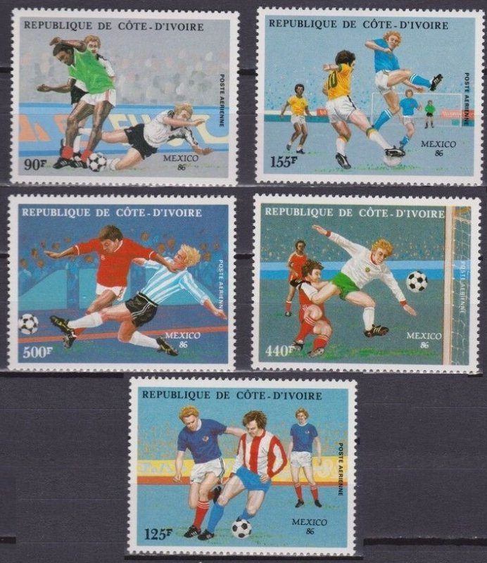 1986 Ivory Coast Cote d'Ivoire 913-917 1986 FIFA World Cup in Mexico 13,00 €