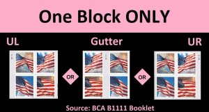 US Old Glory F plate block 4 BCA B1111 MNH 2024 after June 21
