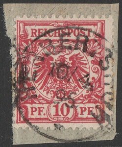 NEW GUINEA - GERMAN 1890 precursor use of Germany Eagle 10pf carmine.