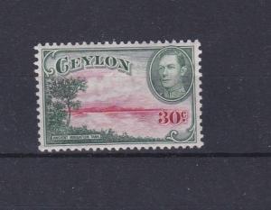 CEYLON    1937 - 49     SG 393  30C CARMINE GREEN   M/H    