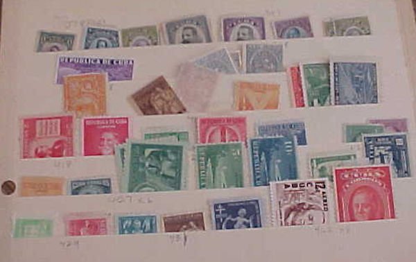 CUBA STAMP 40  DIFF. MINT MOSTLY LIGHT HINGED