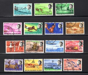 Solomon Islands #180-194  Used, VF, Complete Set CV $18.50   ....  5780156