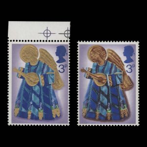 Great Britain 1972 (Variety) 3p Christmas missing red-brown ...