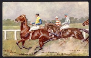 POSTAL HISTORY Thoroughbred horse - Racing Colours THEY'RE OFF - GDR pos...