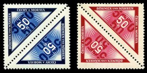 German WWII Occupation, Bohemia & Moravia #Mi. 52KZ/KW, P15K Cat€17, 1939 5...