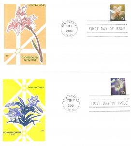 2001 FDC, #3487-3490, 34c Flowers, House of Farnam (4)