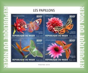 [850 39]- YEAR 2018 - NIGER - BUTTERFLIES    4V   complet set  MNH/**