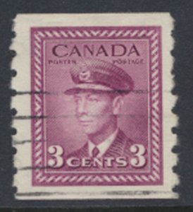 Canada  SG392   SC# 266   Used  Coil stamp imperf x perf 8    see scans & det...