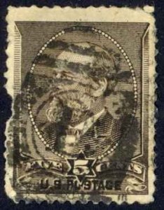 USA Sc# 205 Cull (e) 1882 5¢ James A. Garfield