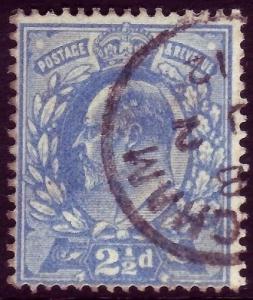 SG284, 2½d dull blue PERF 15x14, FINE USED, CDS. Cat £15.