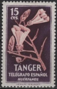 Spanish Morocco: Tangier telegraph stamp (mh) 15c flower (1957)