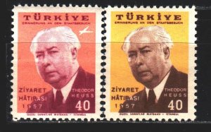 Turkey. 1957. 1516-17. Hoyce, President of Germany. MNH.