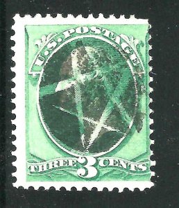 US 1880s Boston, Mass, Fancy Cancel = Inscribed Five-Point STAR  = Cole #STN-89