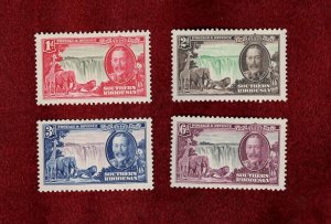 SOUTHERN RHODESIA 1935 MINT KGV SILVER JUBILEE SET SCOTT # 33 - 36