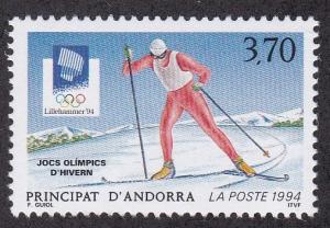 French Andorra # 433, Lillehammer Winter Olympics - Skiing  NH, 1/2 Cat