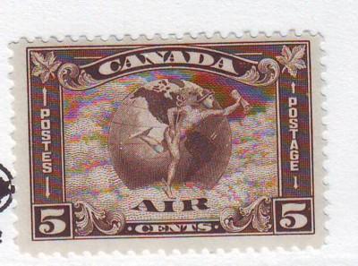 Canada ScC2 1930 5 c Airmail stamp Mercury Scroll mint