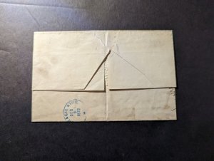 1872 Netherlands Folded Letter Cover Amsterdam to New York NY USA
