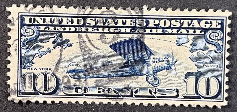 US #C10 Used F/VF 15c Airmail - Lindbergh Spirit of St. Louis 1927 [B40.3.1]